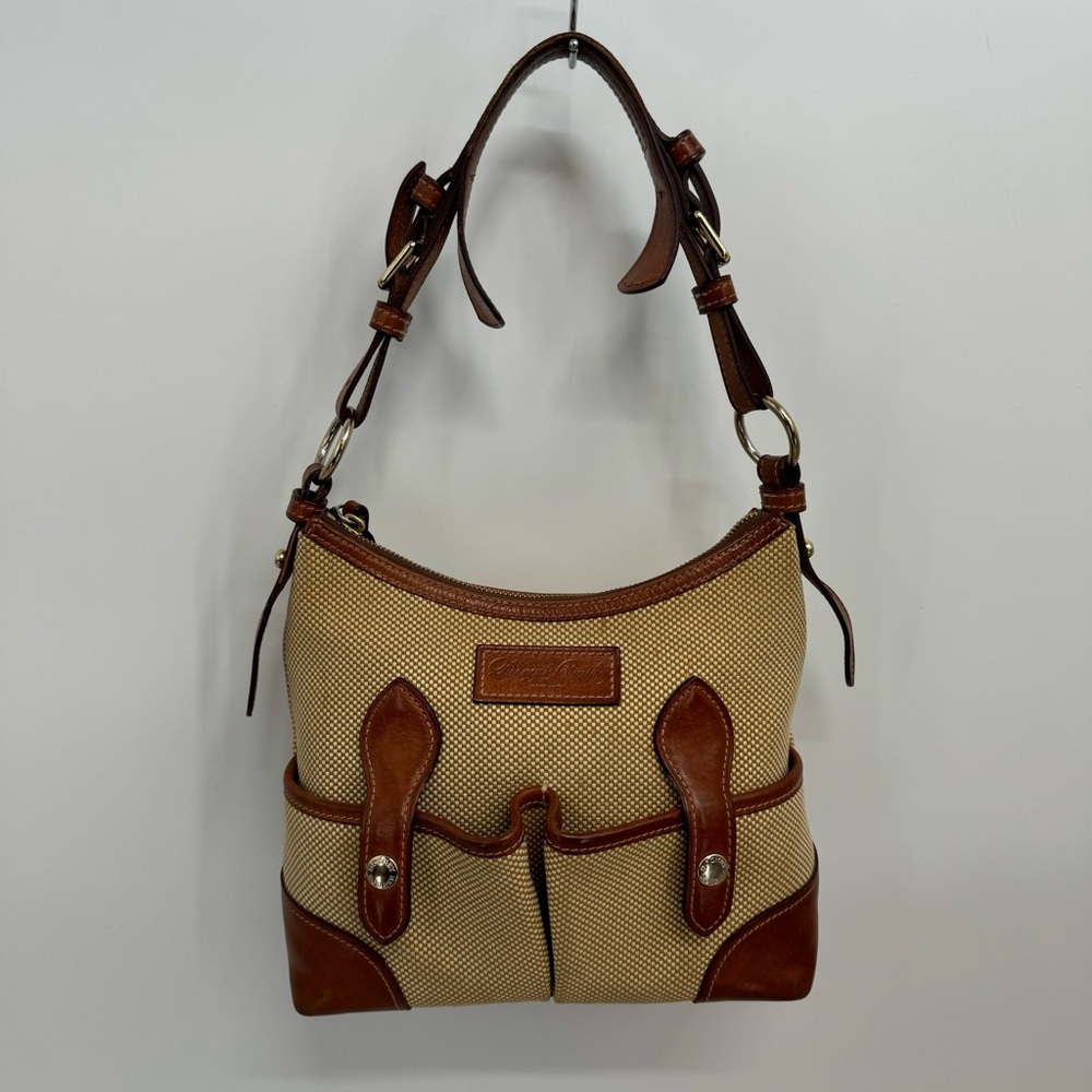 Dooney & Bourke  DB Hobo Handbag Purse 2 Front Pockets With Leather